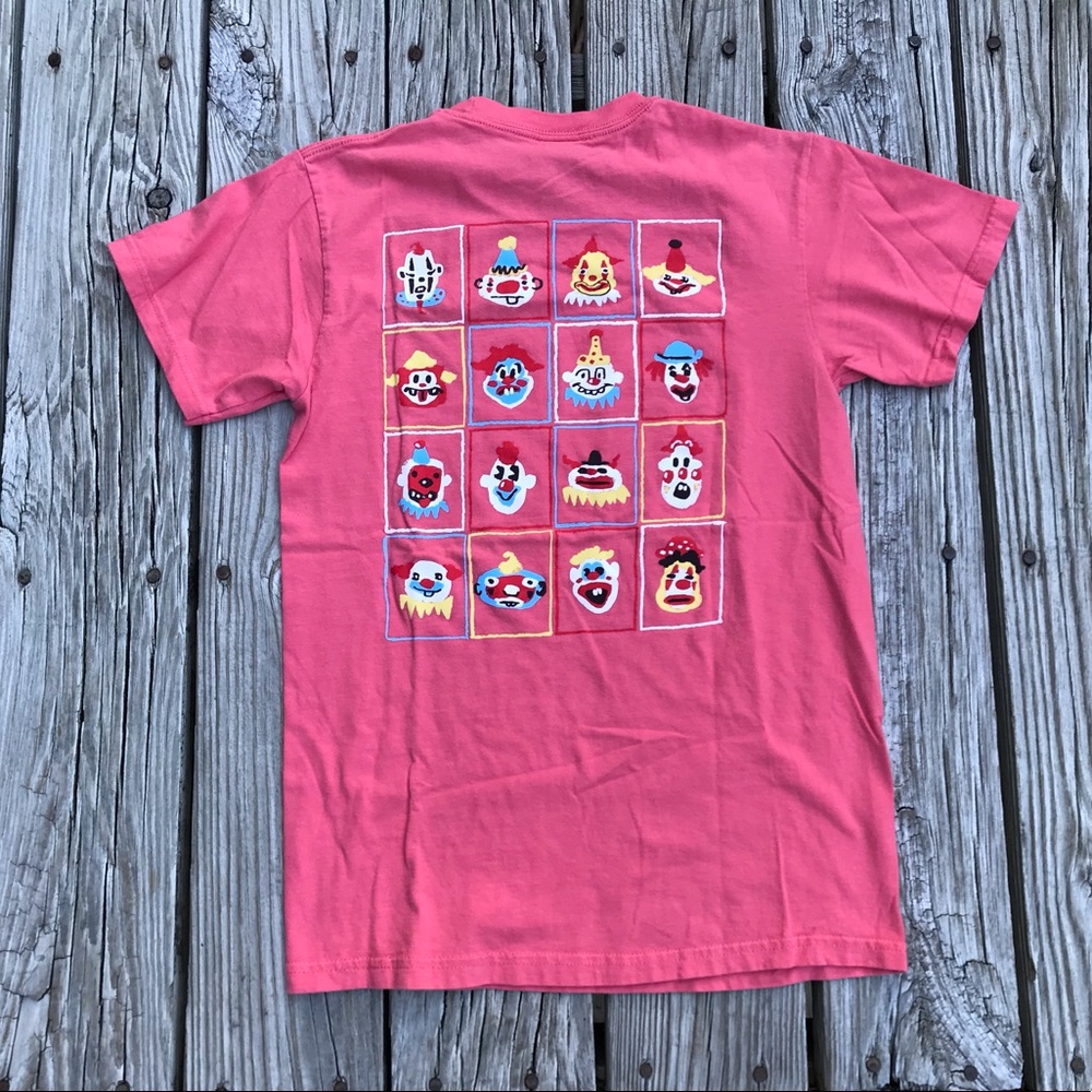 Vintage TEENAGE Bored Clown Coral Graphic Skate Tshirt S